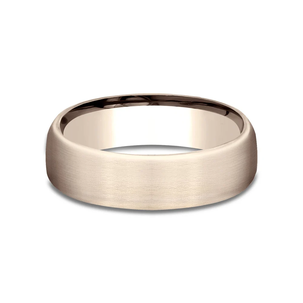 The Genesis Men's Wedding Band in 14K Rose Gold - 6.5mm Width by Benchmark - Image 3