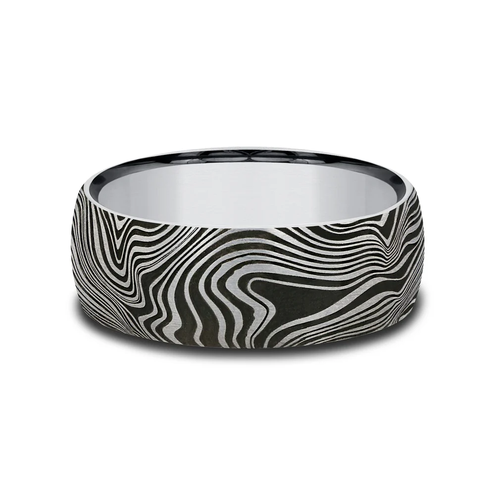 The Gladiator Men's Wedding Band in Tungsten - 8mm Width by Forge - Image 3
