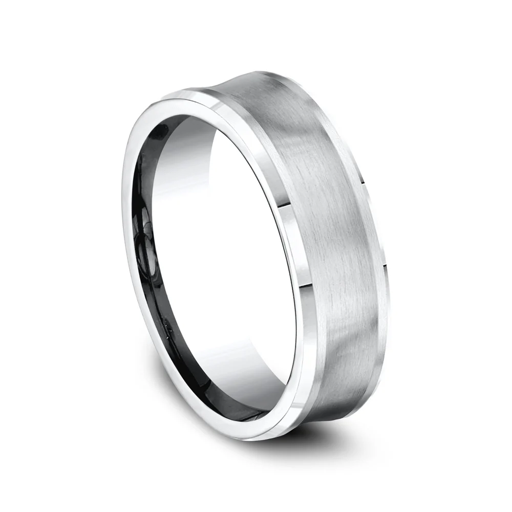 The Grotto Men's Wedding Band in White Cobalt - 7.5mm Width by Forge - Image 2
