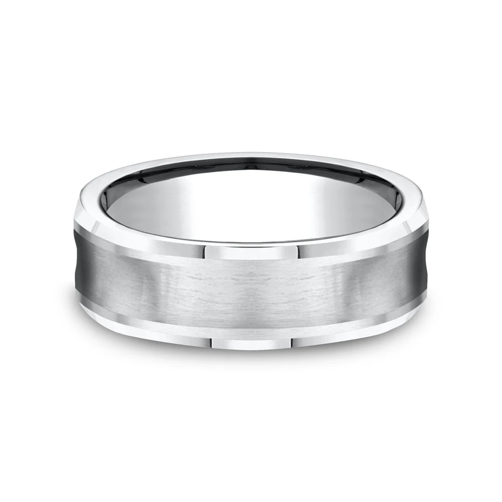 The Grotto Men's Wedding Band in White Cobalt - 7.5mm Width by Forge - Image 3