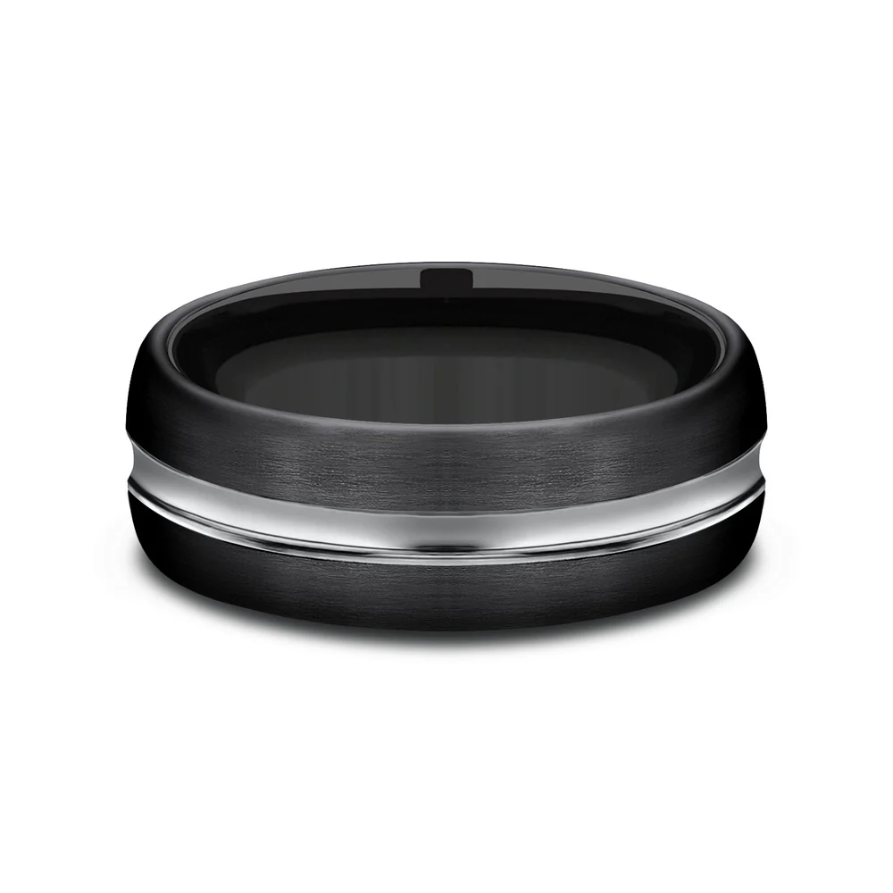 The Harrison Men's Wedding Band in Black Cobalt - 7.5mm Width by Forge - Image 3