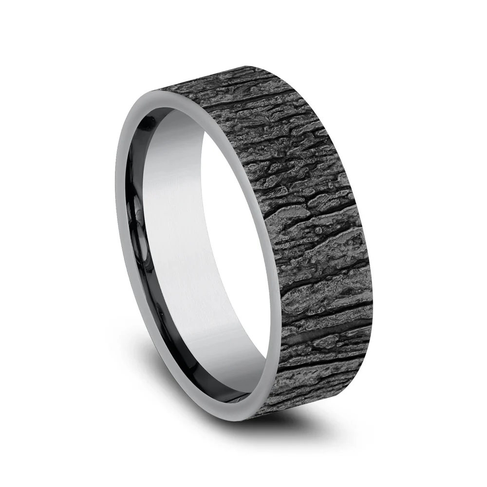 The Hazel Men's Wedding Band in Grey Tantalum - 7mm Width by Brook and Branch - Image 2