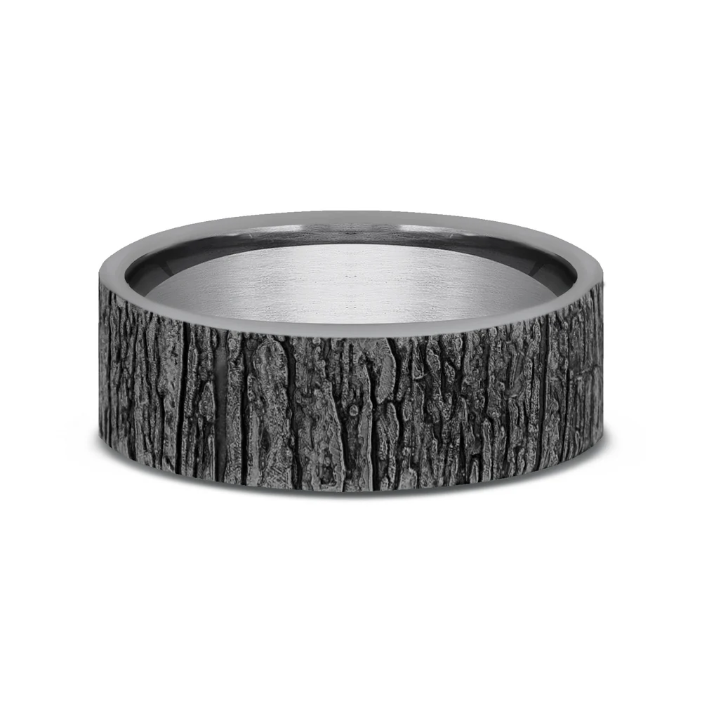 The Hazel Men's Wedding Band in Grey Tantalum - 7mm Width by Brook and Branch - Image 3