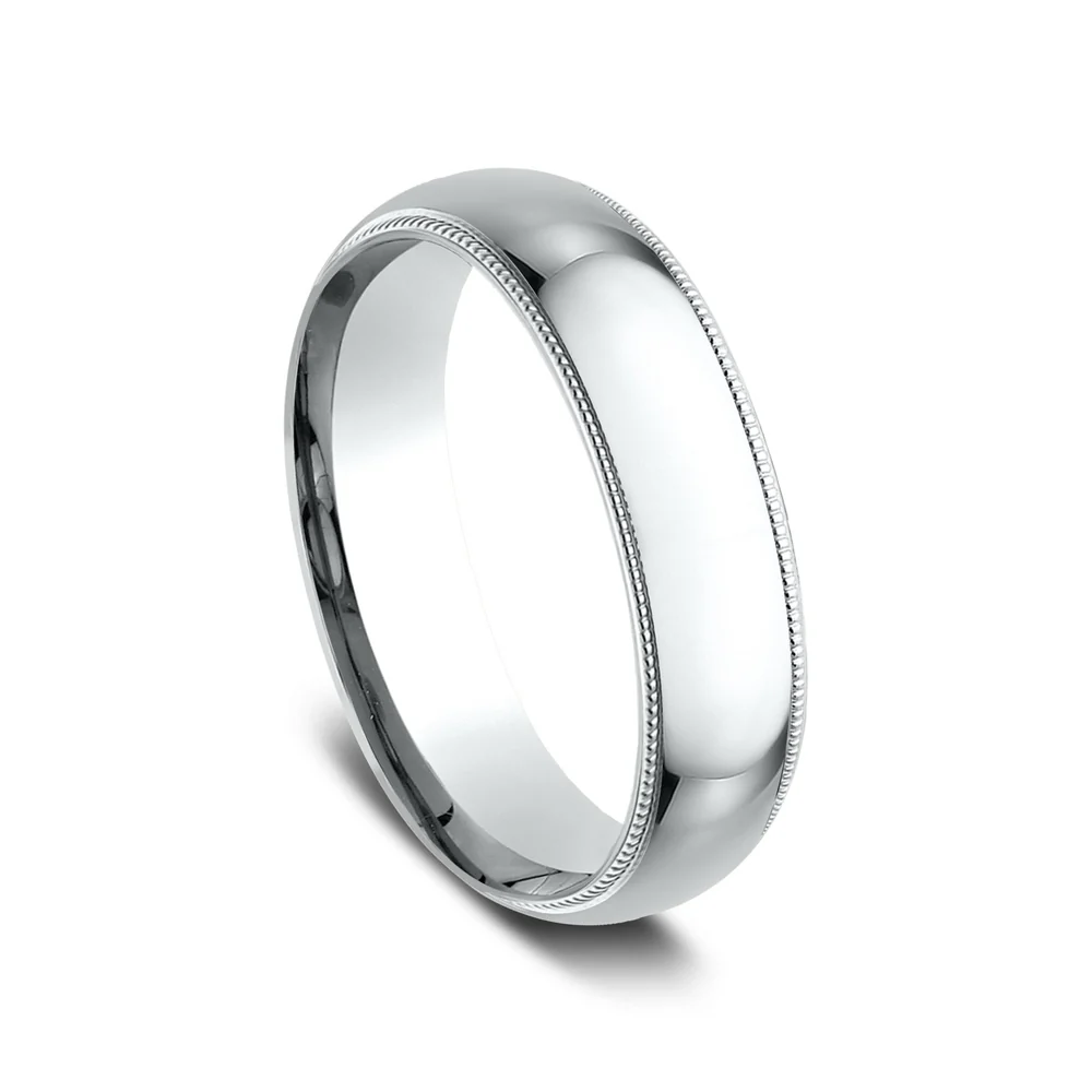 The Heirloom Men's Wedding Band in 14K White Gold - 6mm Width by Benchmark - Image 2
