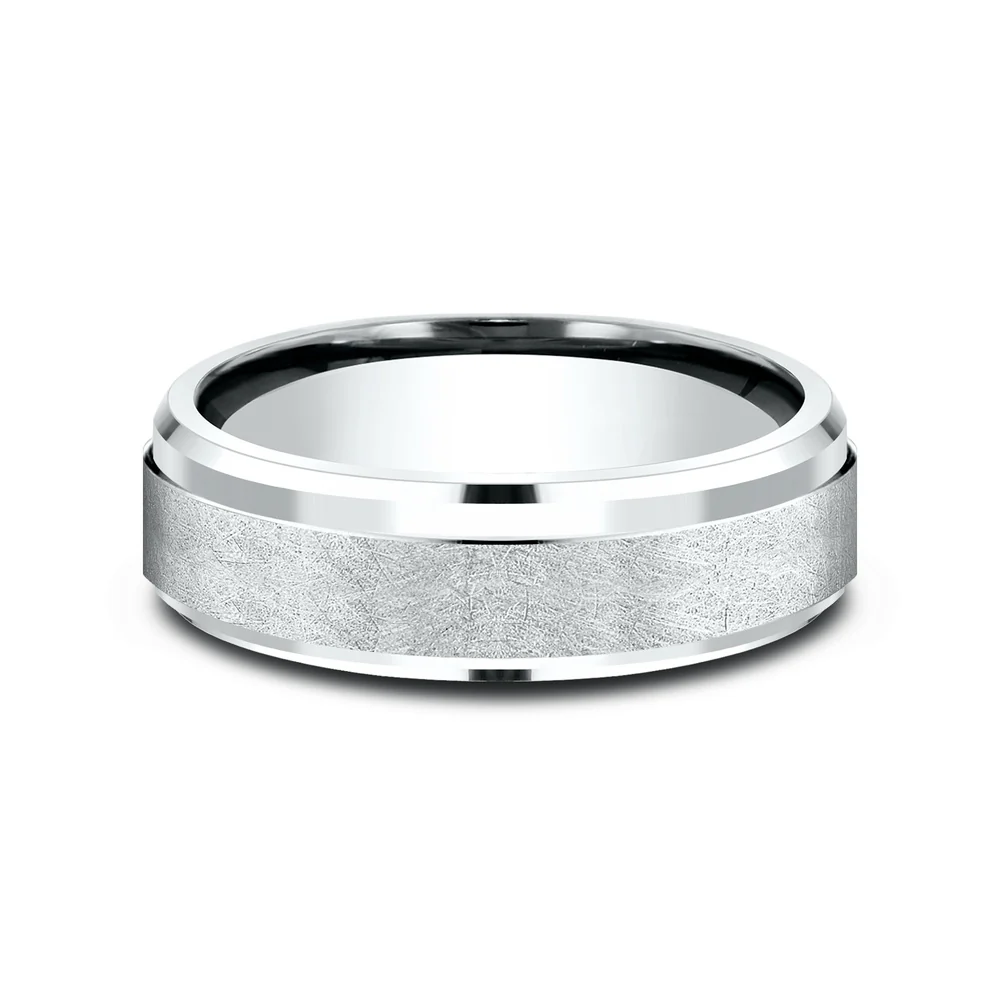The Helix Men's Wedding Band in 14K White Gold - 6.5mm by Benchmark - Image 3