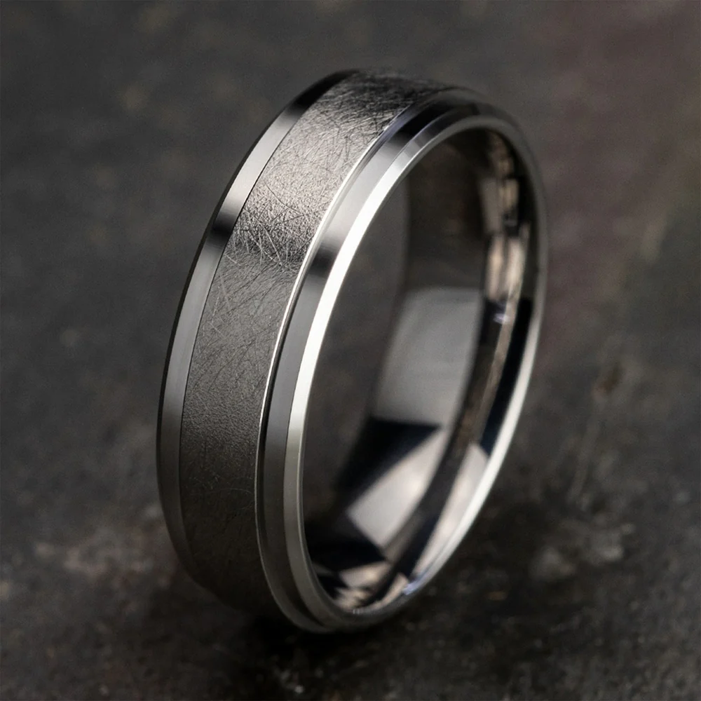 The Helix Men's Wedding Band in 14K White Gold - 6.5mm by Benchmark - Image 4