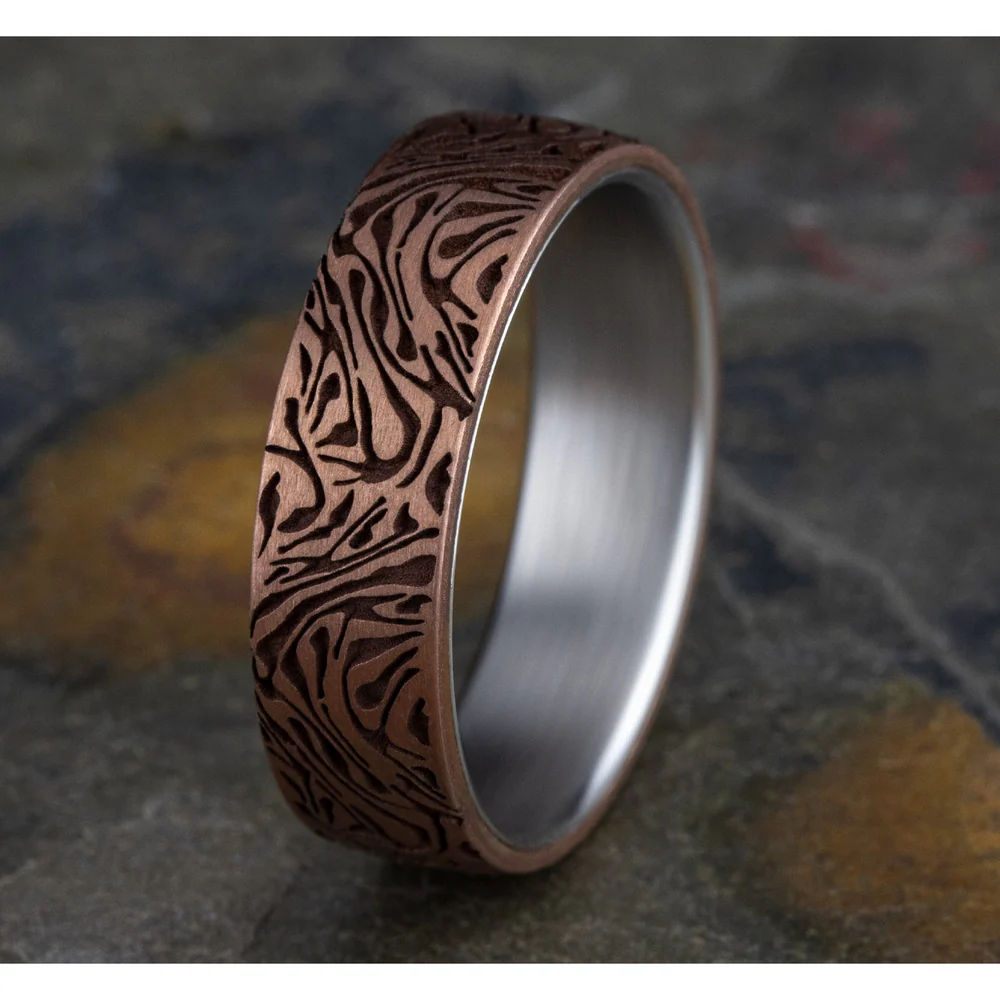 The Imperial Men's Wedding Band in 14K White and Rose Gold - 6.5mm Width by Benchmark - Image 4