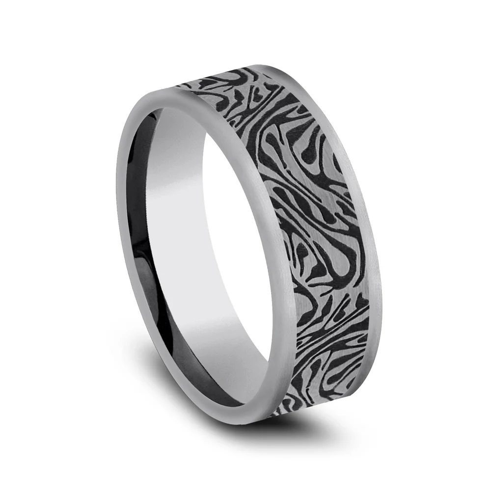 The Imperial Men's Wedding Band in Tungsten - 7mm Width by Forge - Image 2