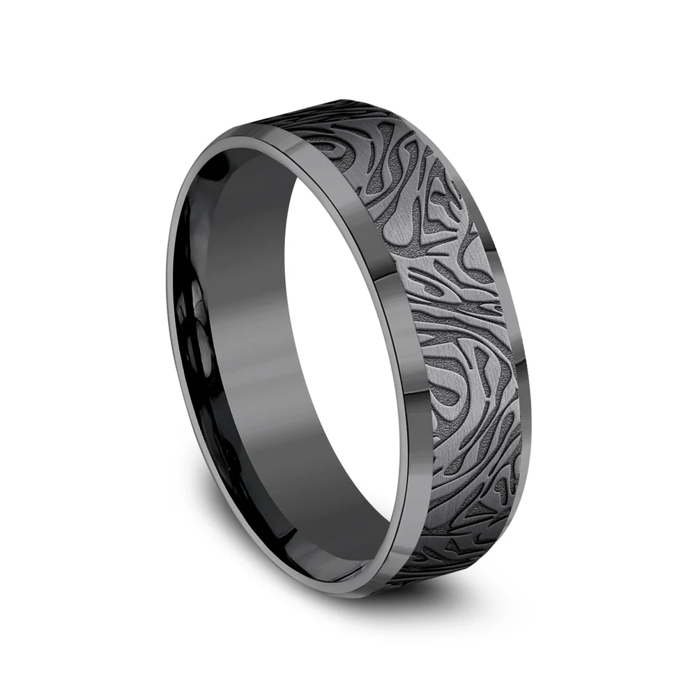 The Katana Men's Wedding Band in Tantalum - 7mm Width by Tantalum - Image 2