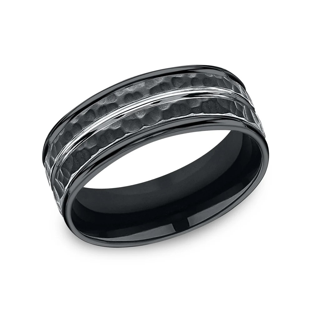 The Lambert Men's Wedding Band in Black Cobalt - 8mm Width by Forge