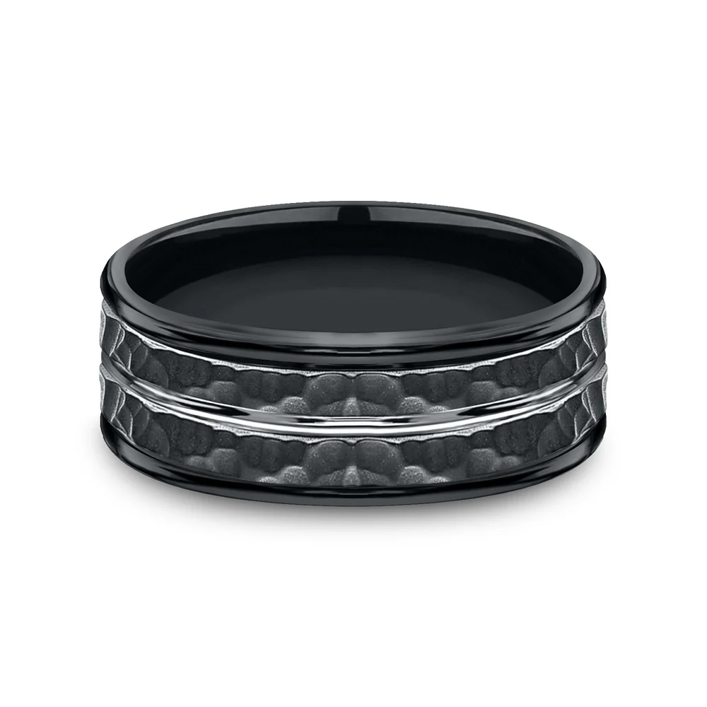 The Lambert Men's Wedding Band in Black Cobalt - 8mm Width by Forge - Image 3