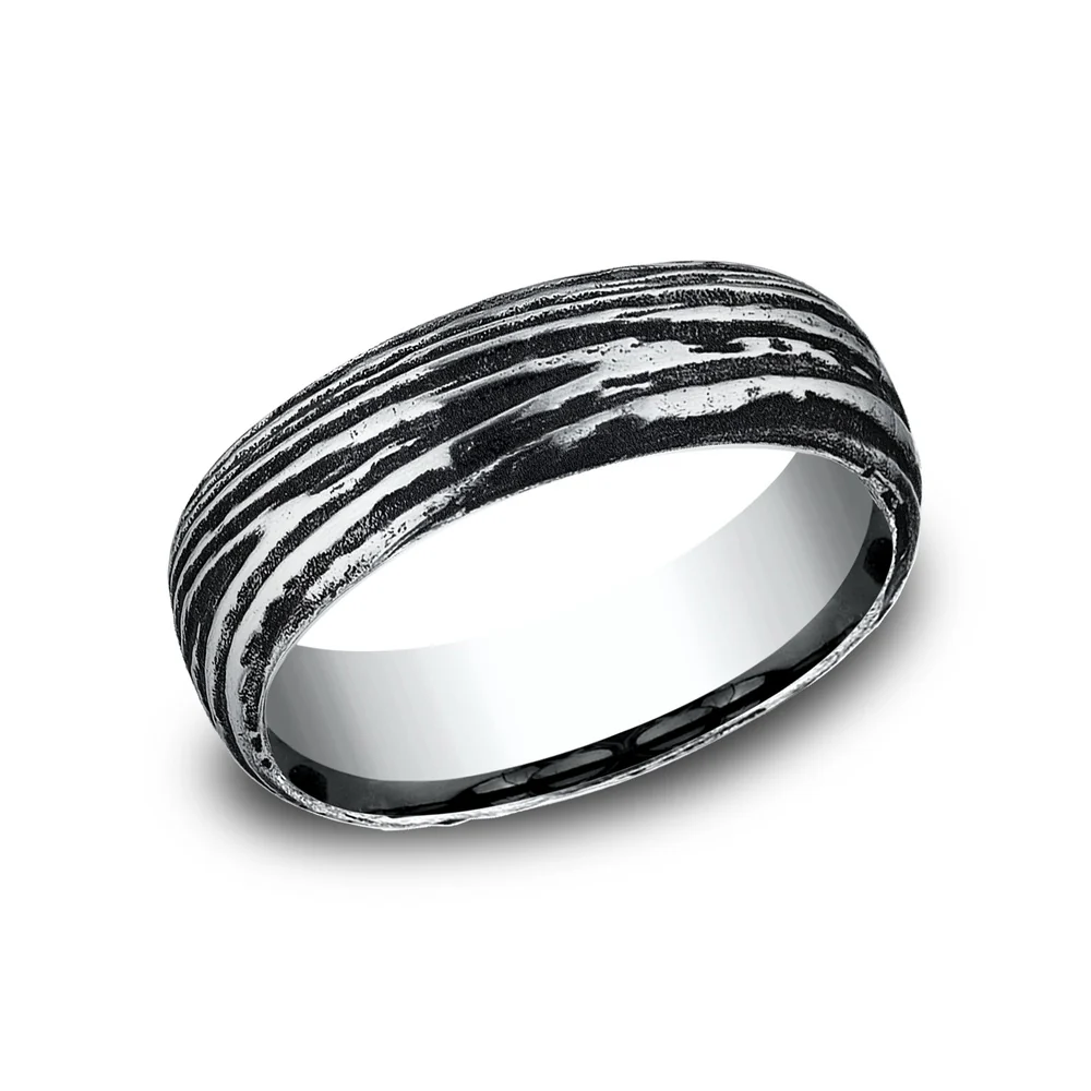The Larch Men's Wedding Band in Black Cobalt - 7.5mm Width by Forge