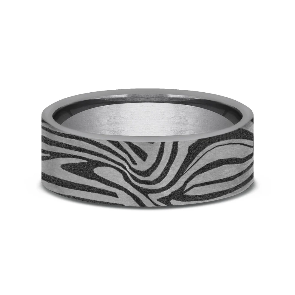The Lava Lamp Men's Wedding Band in Grey Tantalum - 7mm Width by Tantalum - Image 3
