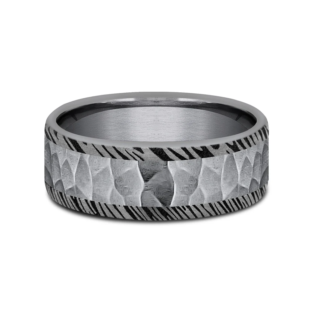 The Ledger Men's Wedding Band in Grey Tantalum - 8mm Width by Brook and Branch - Image 3