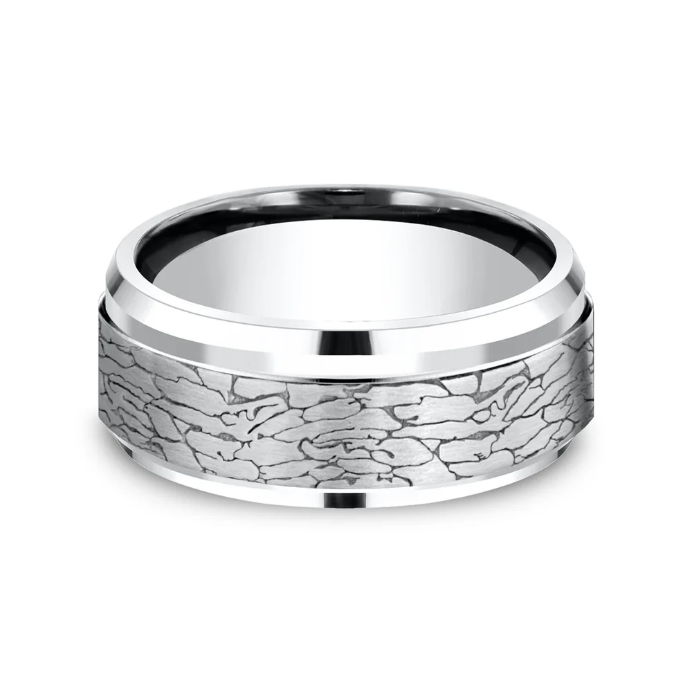 The Legend Men's Wedding Band in White Cobalt - 9mm Width by Forge - Image 3