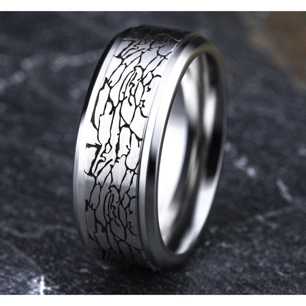 The Legend Men's Wedding Band in White Cobalt - 9mm Width by Forge - Image 4