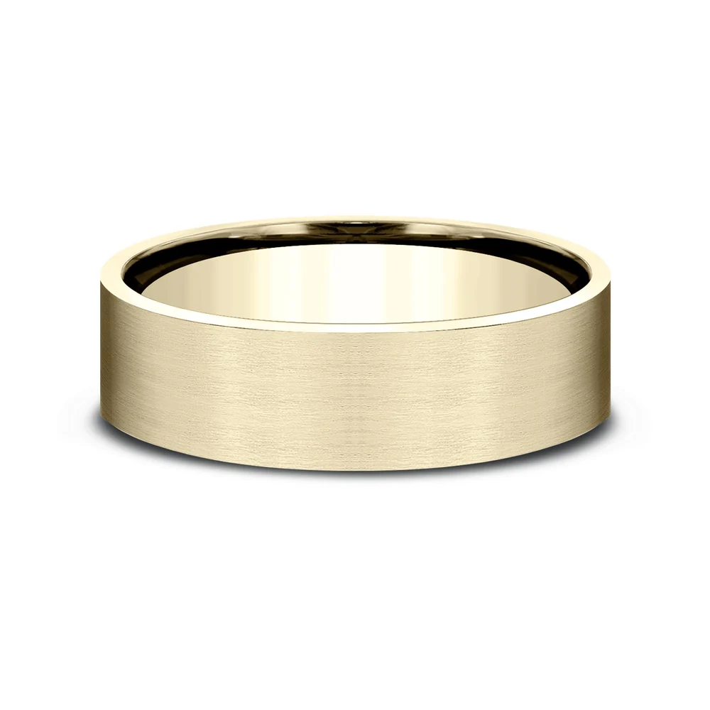 The Lieutenant Men's Wedding Band in 14K Yellow Gold - 7mm Width by Benchmark - Image 3