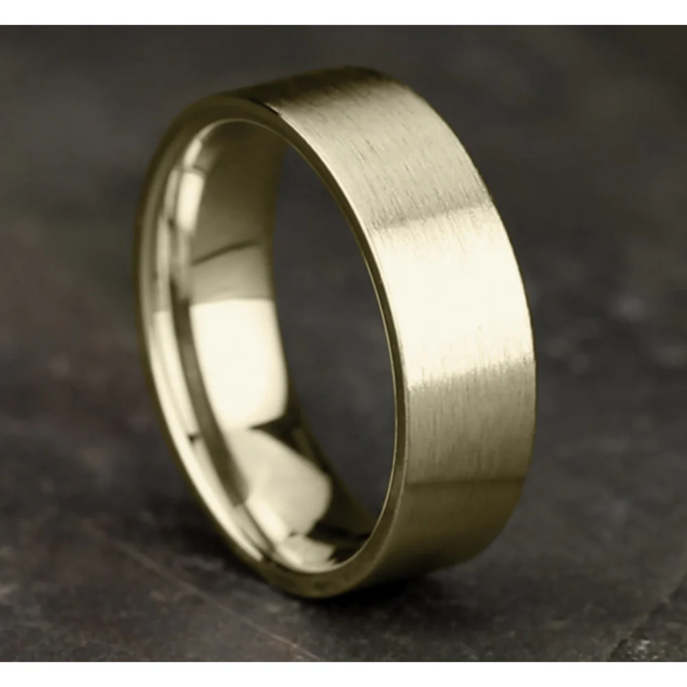 The Lieutenant Men's Wedding Band in 14K Yellow Gold - 7mm Width by Benchmark - Image 4