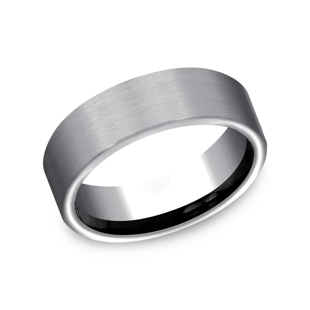 The Lieutenant Men's Wedding Band in Grey Tantalum - 7mm Width by Tantalum