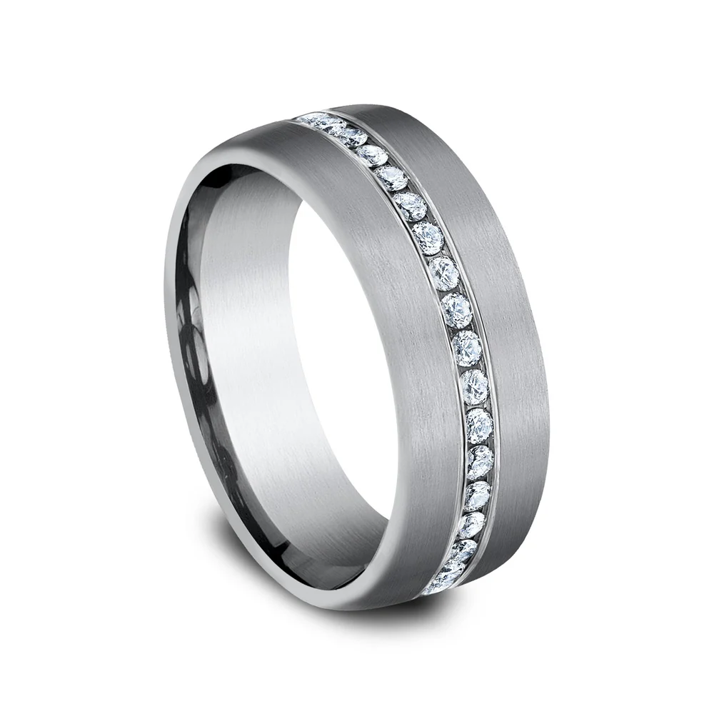 The Lincoln Men's Wedding Band in Grey Tantalum - 7.5mm Width by Tantalum - Image 2