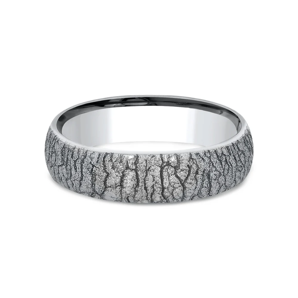 The Linden Men's Wedding Band in White Cobalt - 6mm Width by Forge - Image 3