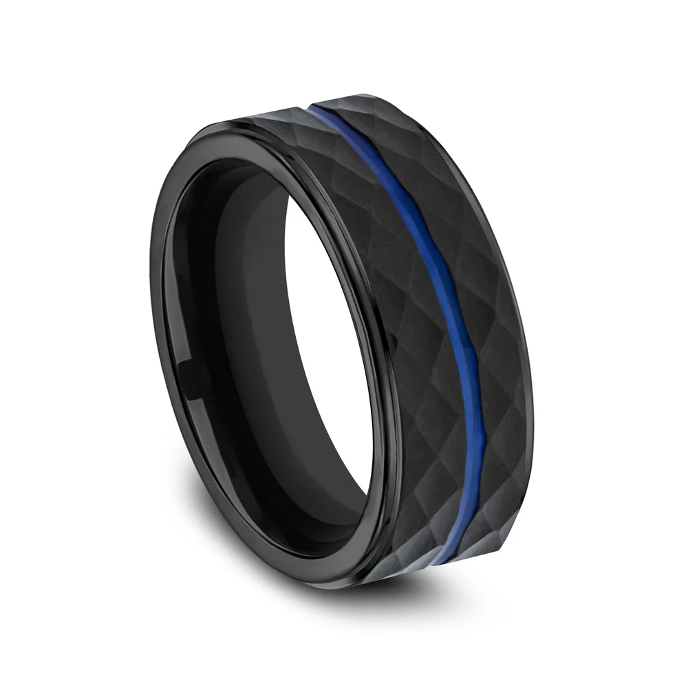 The Mcclane Men's Wedding Band in Black Cobalt - 8mm Width by Forge - Image 2