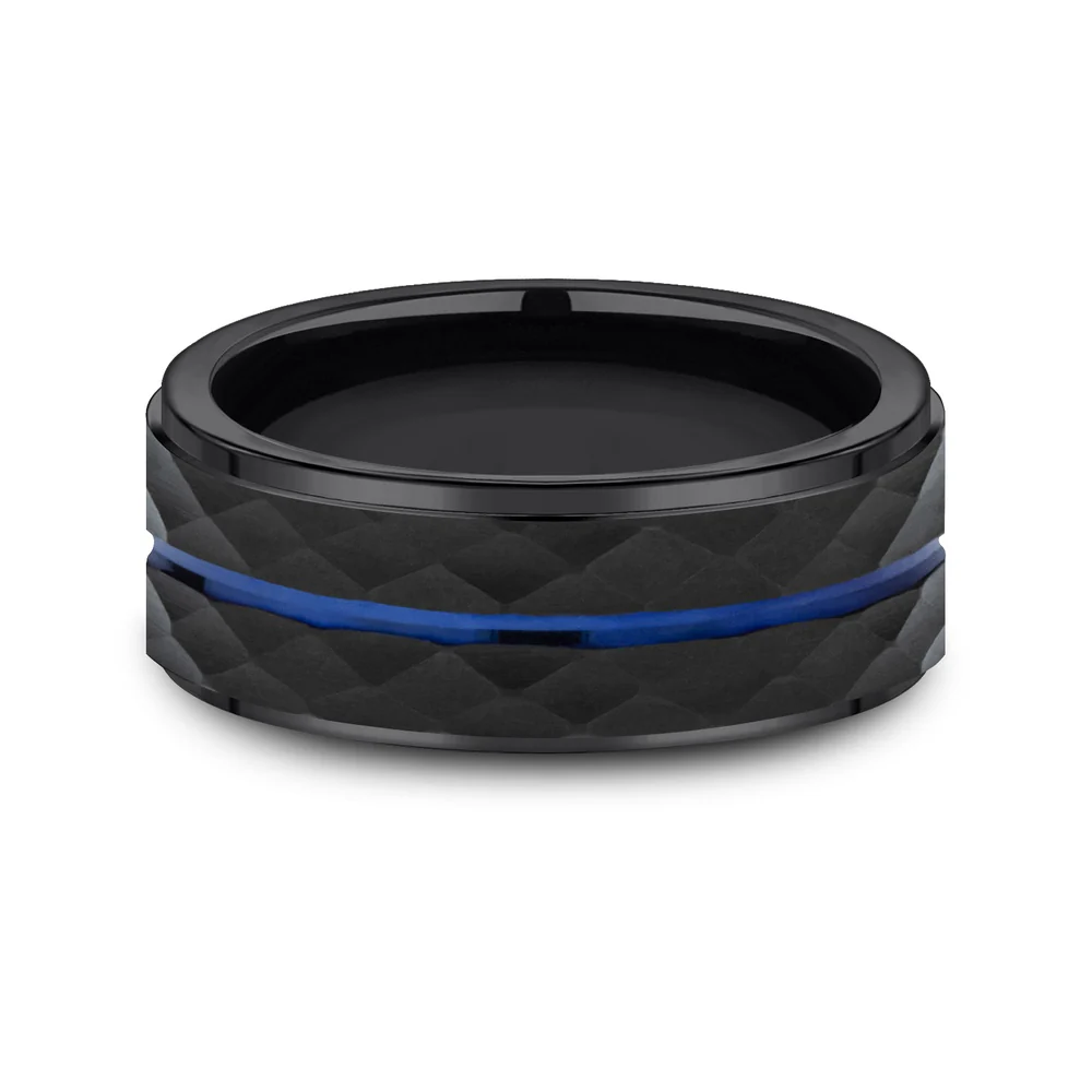 The Mcclane Men's Wedding Band in Black Cobalt - 8mm Width by Forge - Image 3