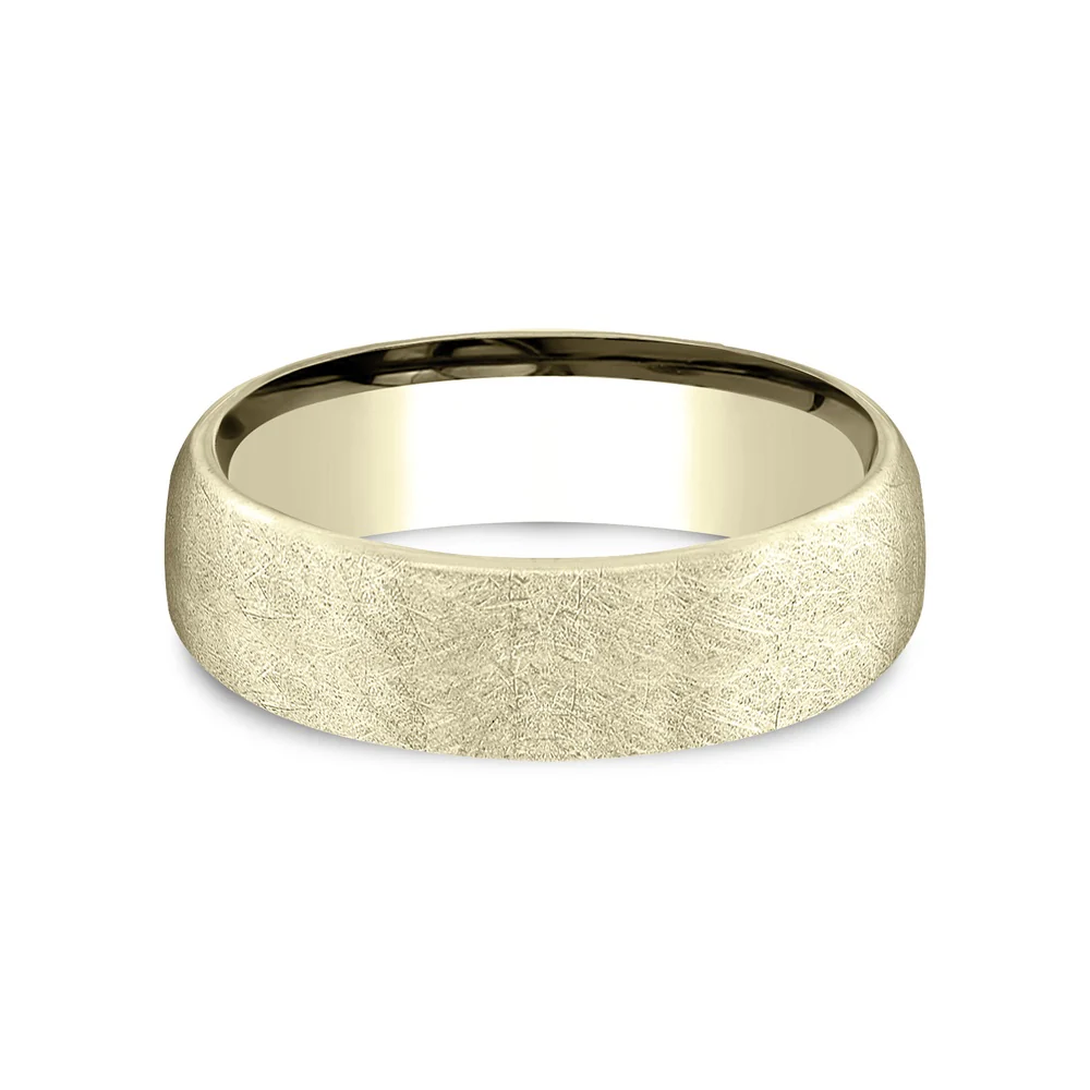 The Nebula Men's Wedding Band in 14K Yellow Gold - 6.5mm Width by Benchmark - Image 3