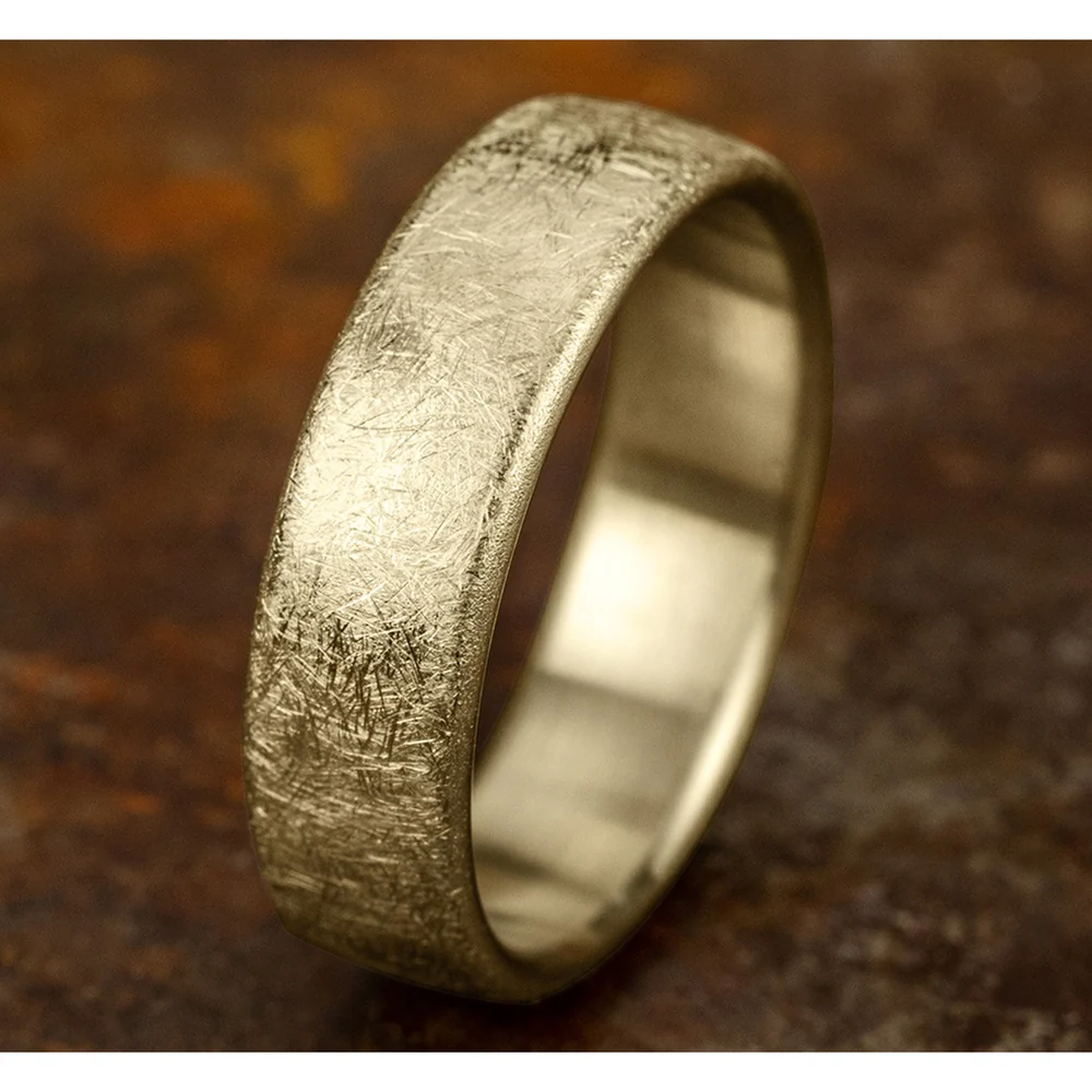 The Nebula Men's Wedding Band in 14K Yellow Gold - 6.5mm Width by Benchmark - Image 4