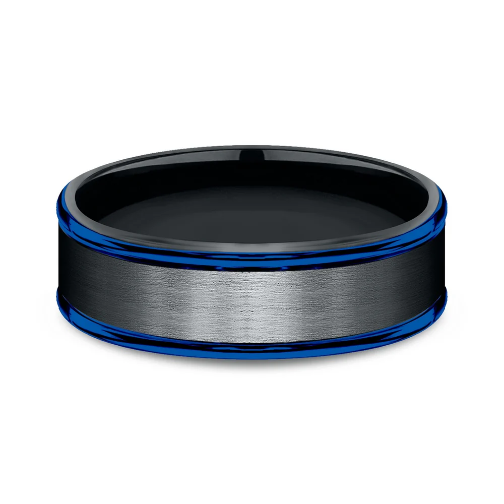 The Nightfall Men's Wedding Band in Black Cobalt - 7mm Width by Forge - Image 3