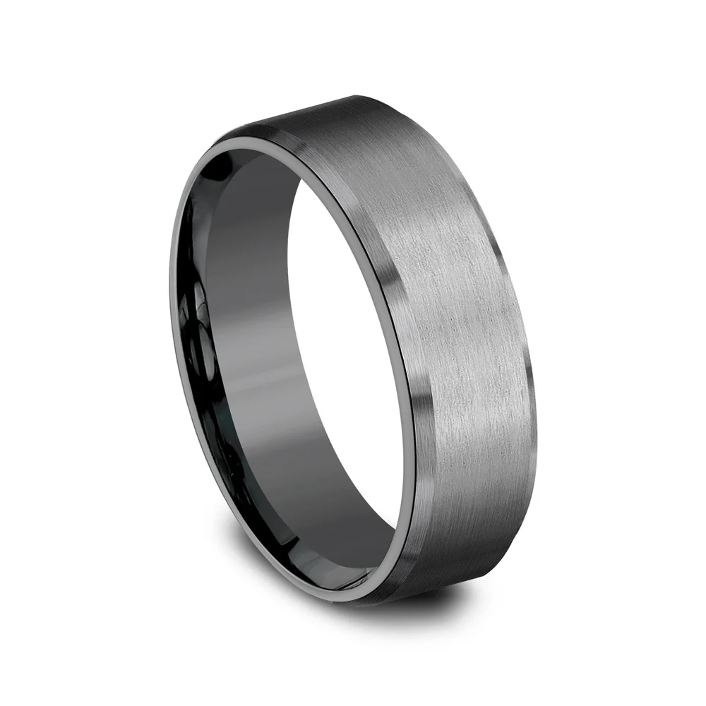 The Nobleman Men's Wedding Band in Tantalum - 7mm Width by Tantalum - Image 2