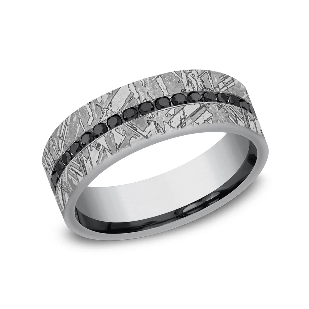 The Odessa Men's Wedding Band in Grey Tantalum - 7mm Width by Tantalum