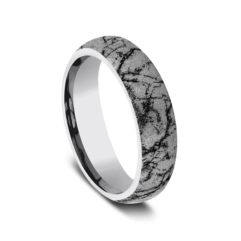 The Parthenon Men's Wedding Band in Tungsten - 6mm Width by Forge - Image 2