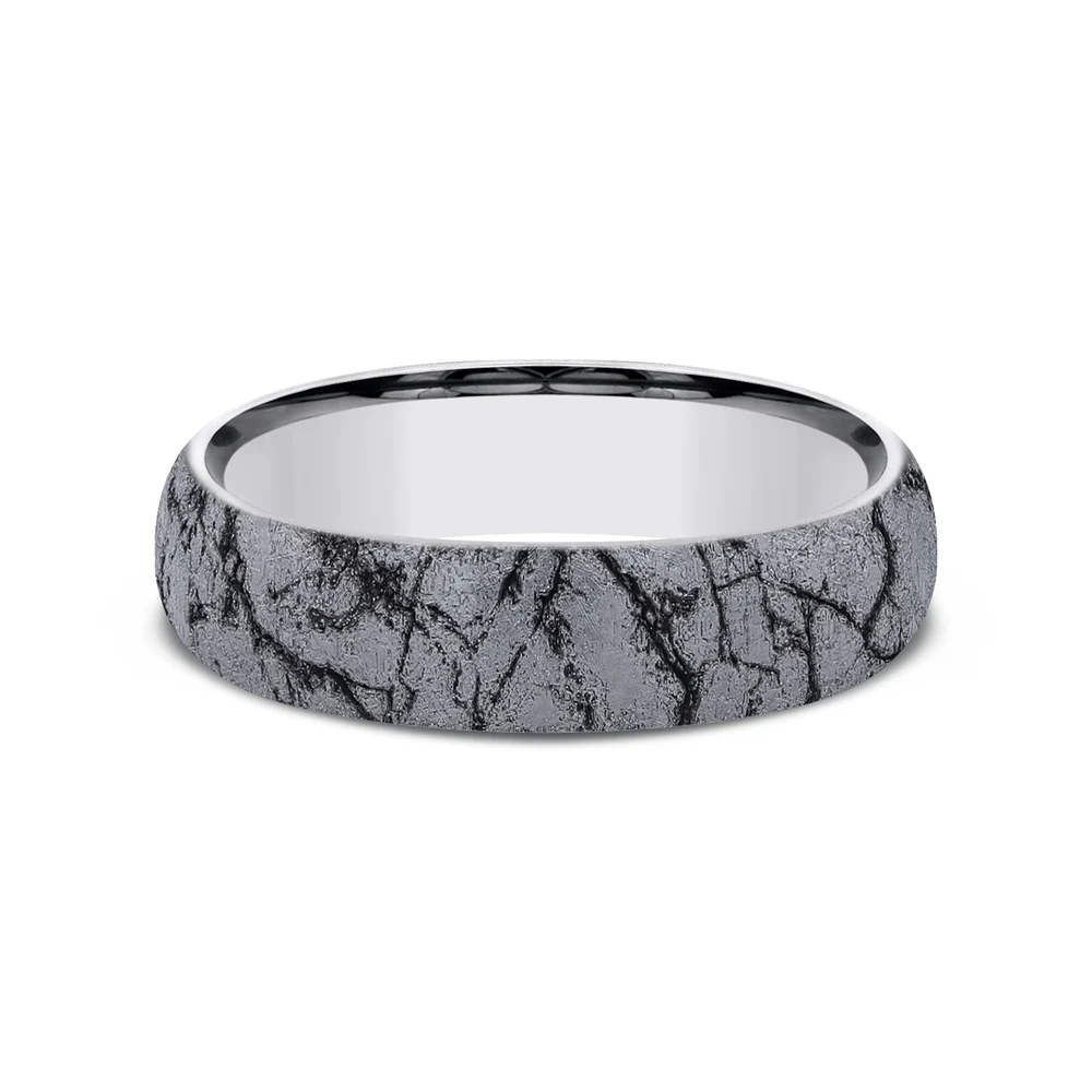 The Parthenon Men's Wedding Band in Tungsten - 6mm Width by Forge - Image 3