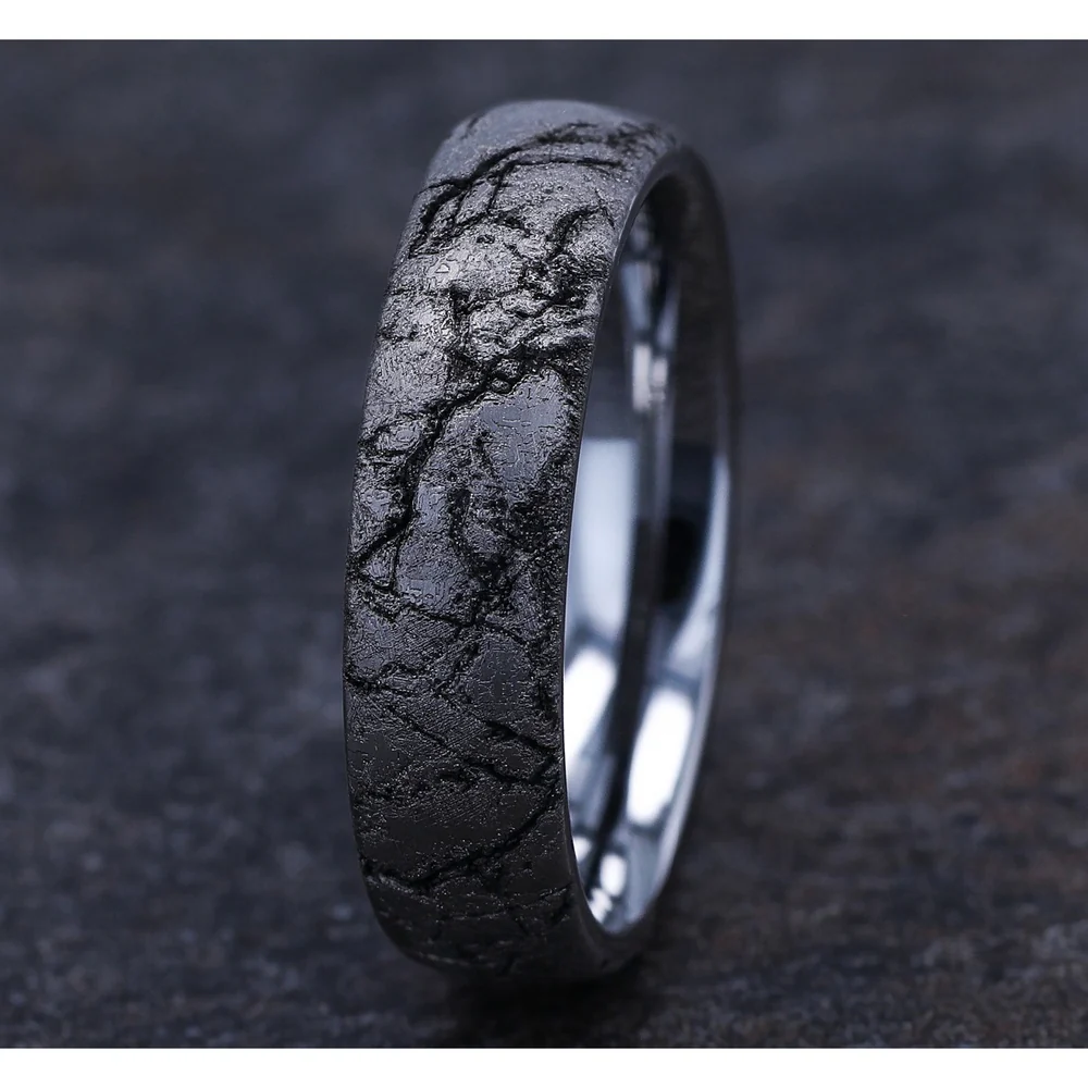 The Parthenon Men's Wedding Band in Tungsten - 6mm Width by Forge - Image 4