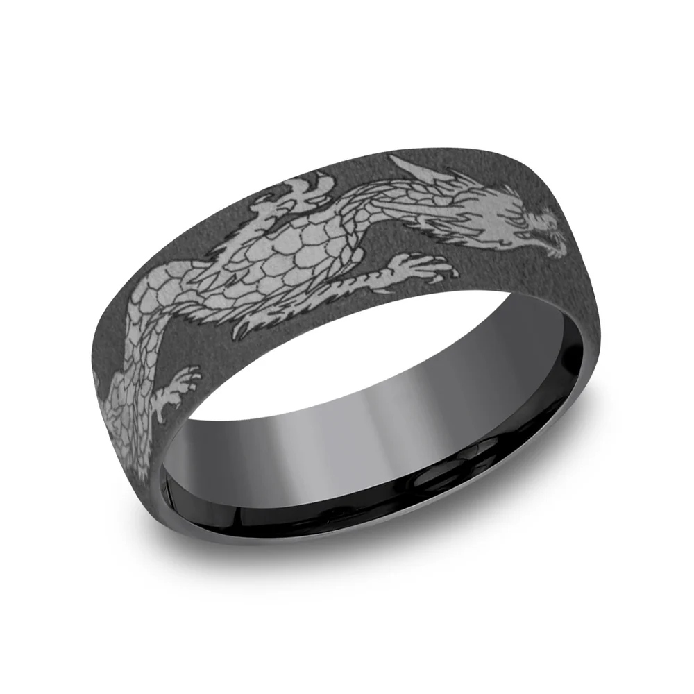 The Protector Men's Wedding Band in Tantalum - 7.5mm Width by Tantalum