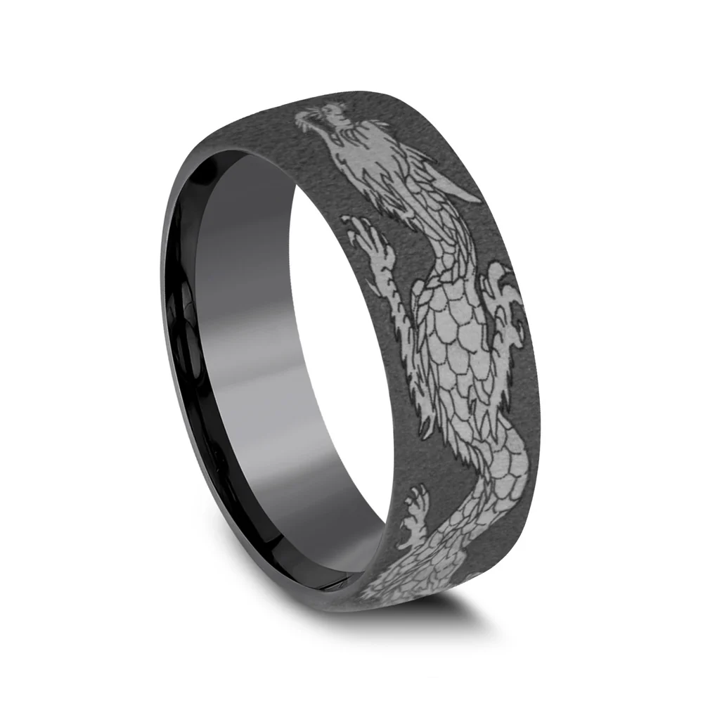 The Protector Men's Wedding Band in Tantalum - 7.5mm Width by Tantalum - Image 2