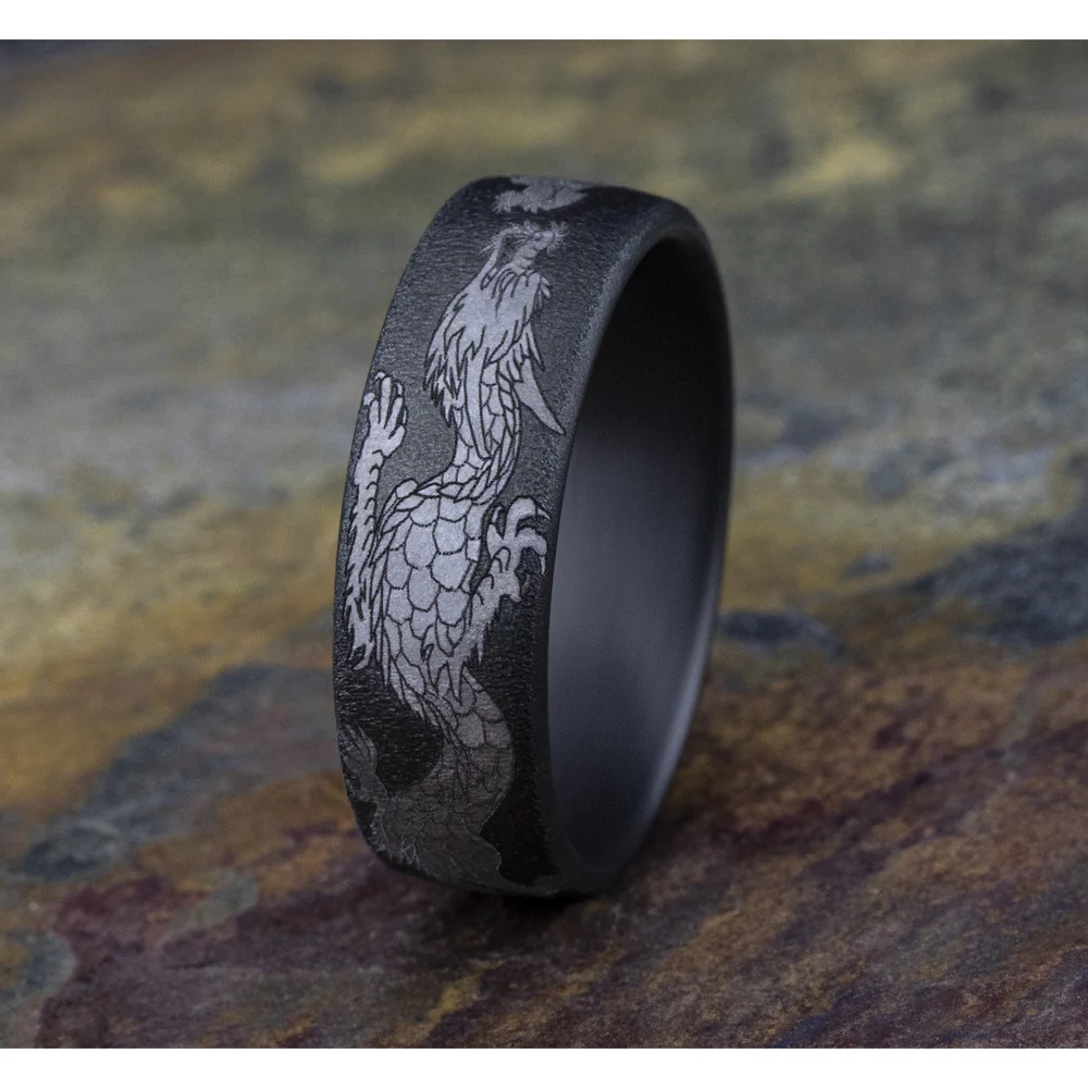 The Protector Men's Wedding Band in Tantalum - 7.5mm Width by Tantalum - Image 4