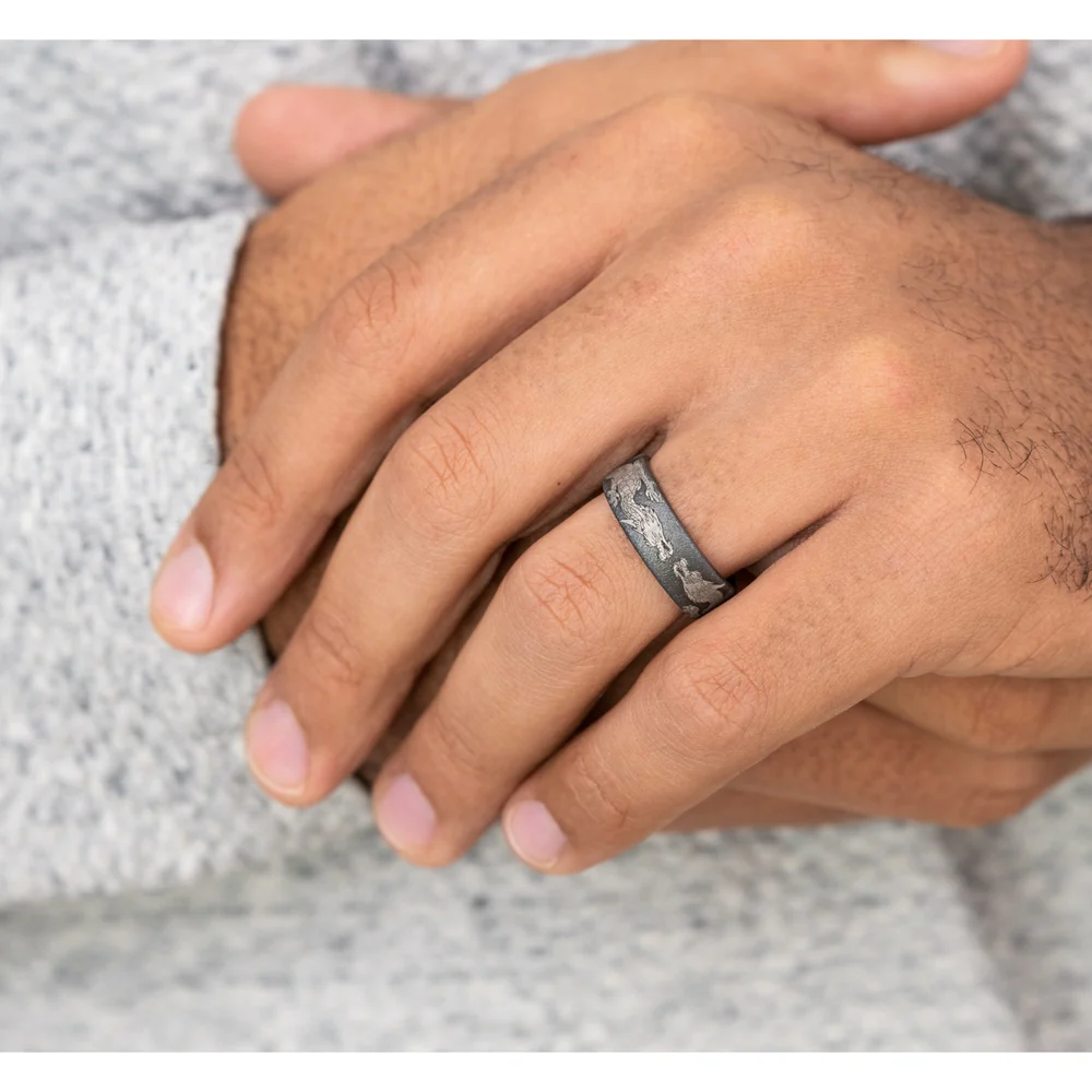 The Protector Men's Wedding Band in Tantalum - 7.5mm Width by Tantalum - Image 5
