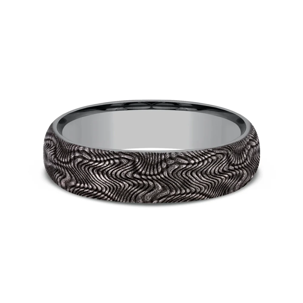 The Python Men's Wedding Band in Grey Tantalum - 6mm Width by Tantalum - Image 3