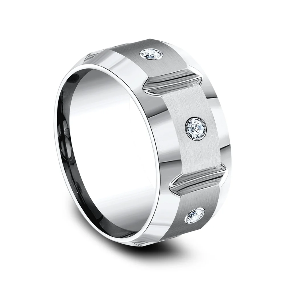 The Siege Men's Wedding Band in White Cobalt - 10mm Width by Forge - Image 2