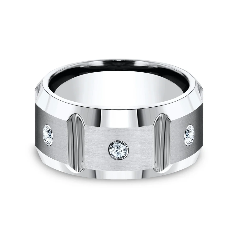 The Siege Men's Wedding Band in White Cobalt - 10mm Width by Forge - Image 3