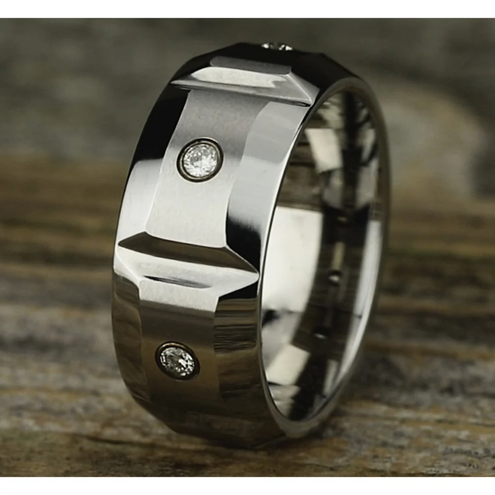The Siege Men's Wedding Band in White Cobalt - 10mm Width by Forge - Image 4