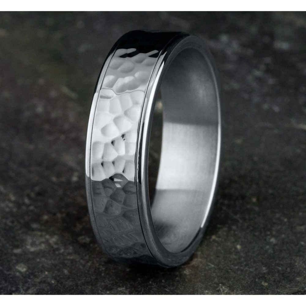 The Slater Men's Wedding Band in 14K White Gold - 6.5mm Width by Benchmark - Image 4