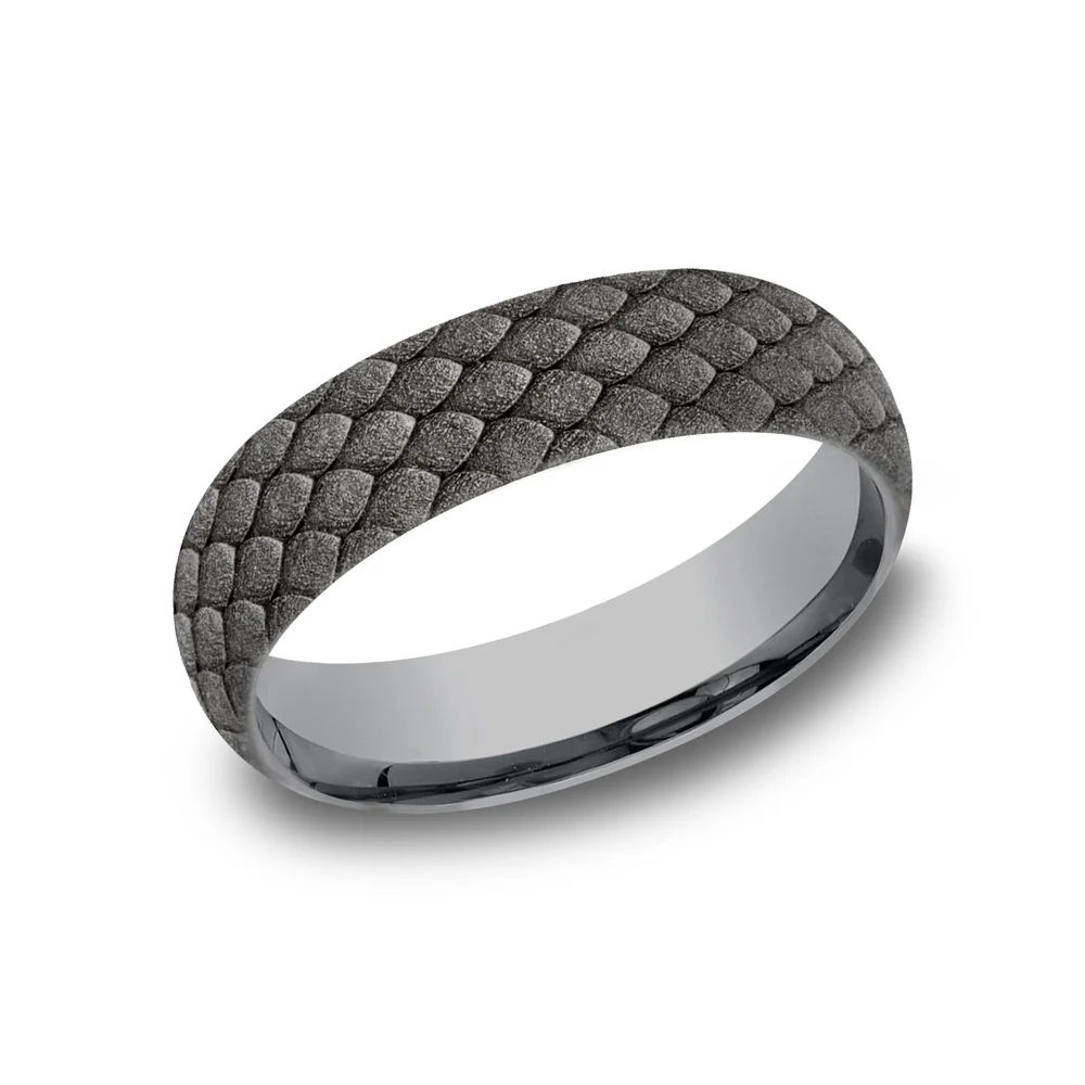 The Smaug Men's Wedding Band in Grey Tantalum - 6mm Width by Tantalum