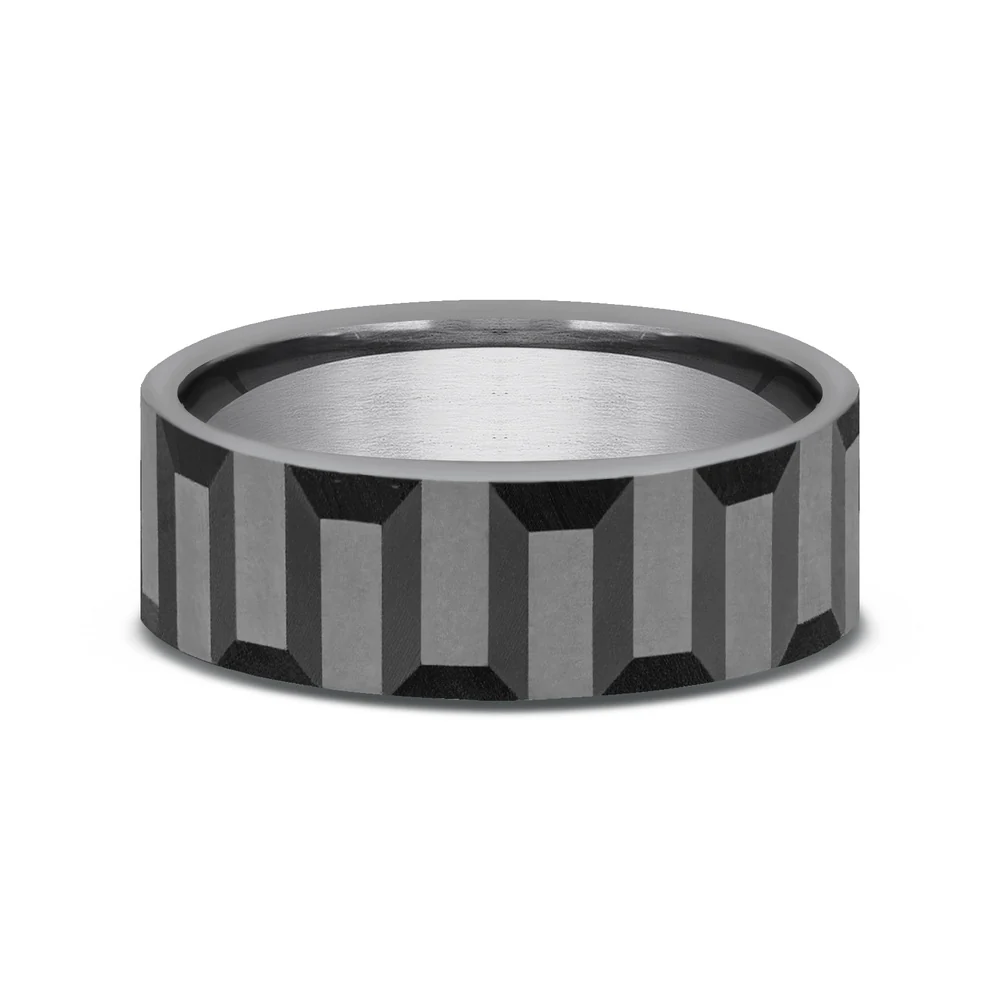 The Sprocket Men's Wedding Band in Grey Tantalum - 7mm Width by Tantalum - Image 3