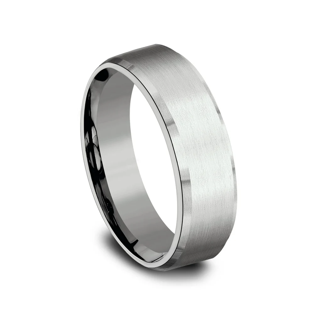 The Squire Men's Wedding Band in 14K White Gold - 6.5mm by Benchmark - Image 2