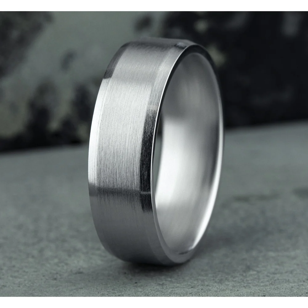 The Squire Men's Wedding Band in 14K White Gold - 6.5mm by Benchmark - Image 4