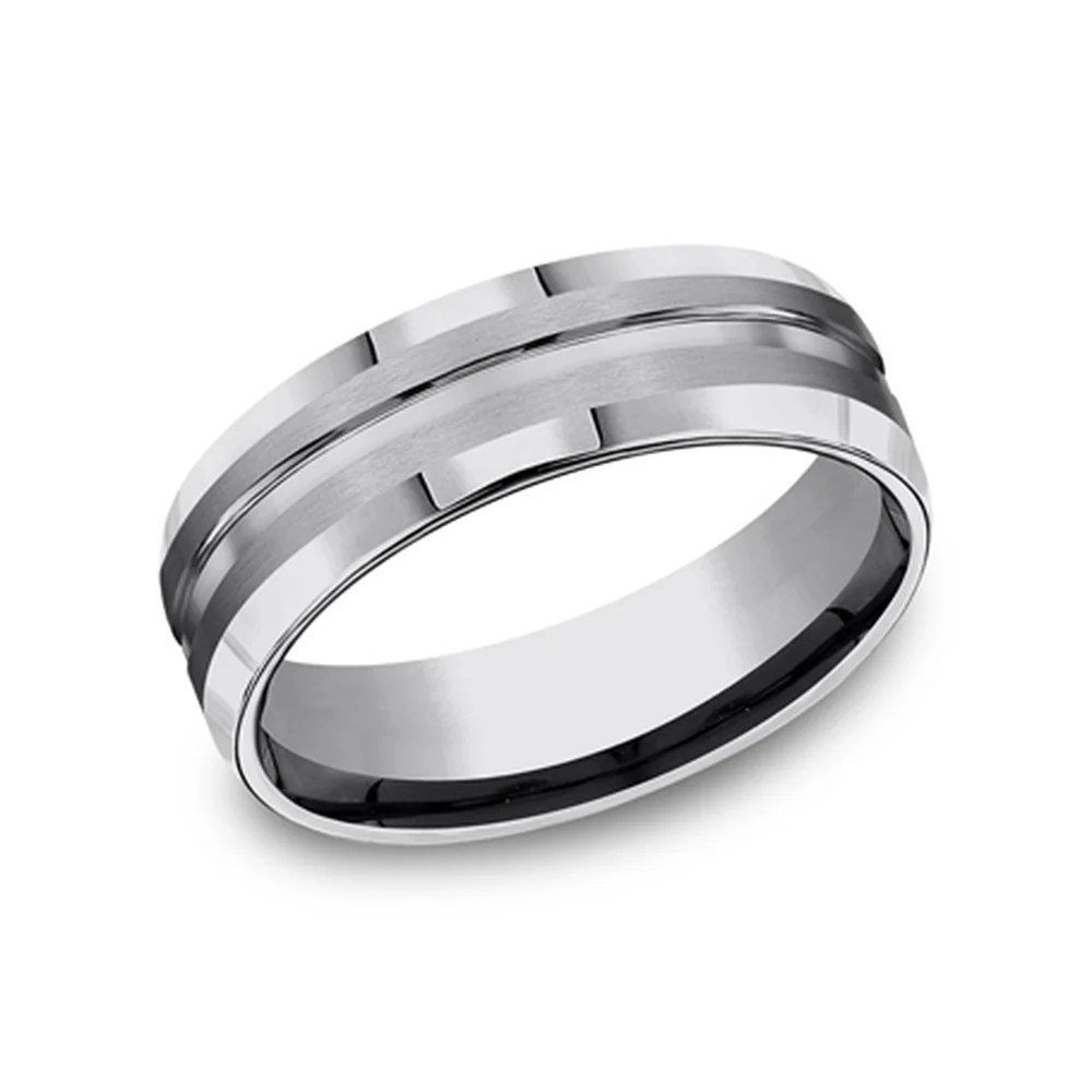 The Stealth Men's Wedding Band in Tungsten - 7mm Width by Forge
