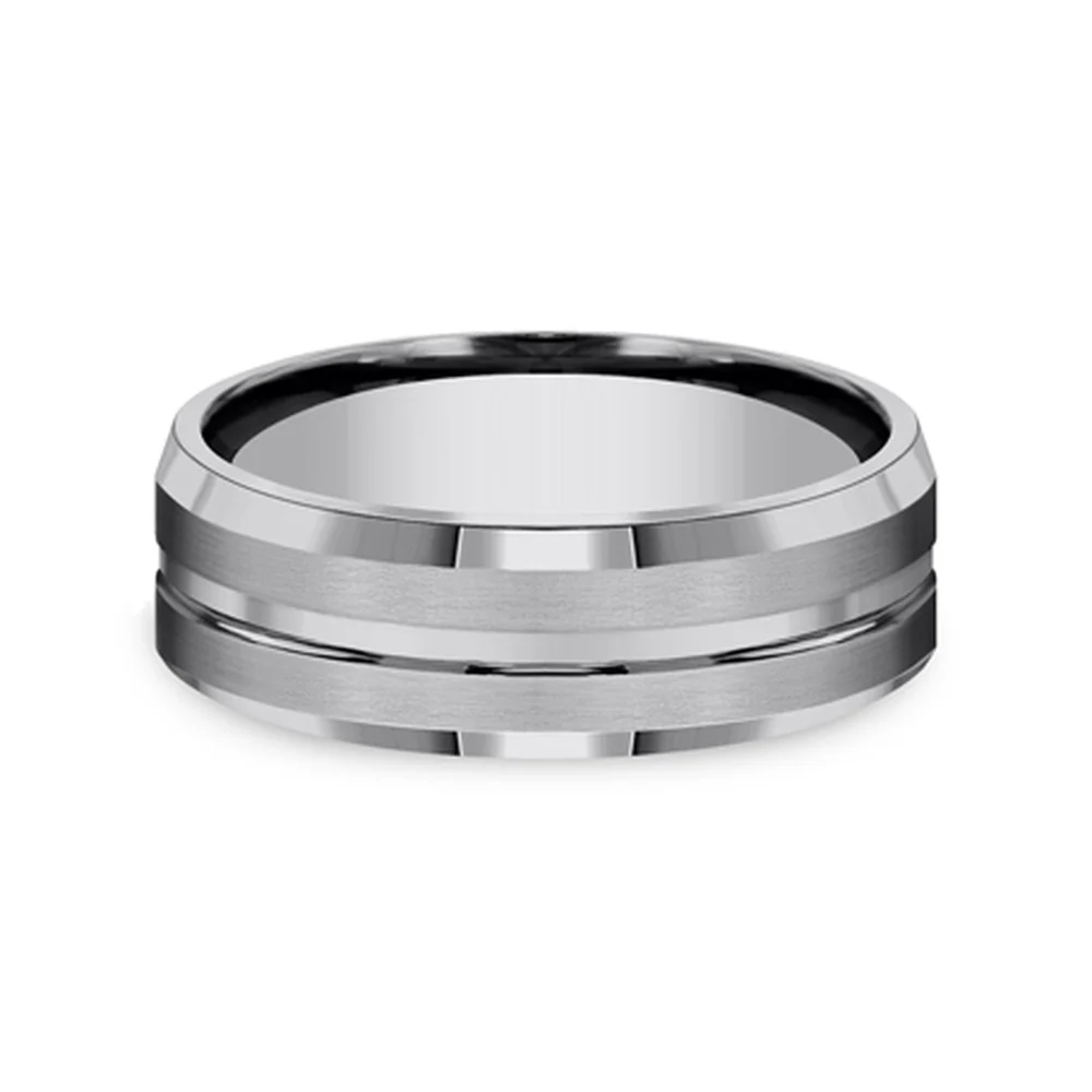 The Stealth Men's Wedding Band in Tungsten - 7mm Width by Forge - Image 3